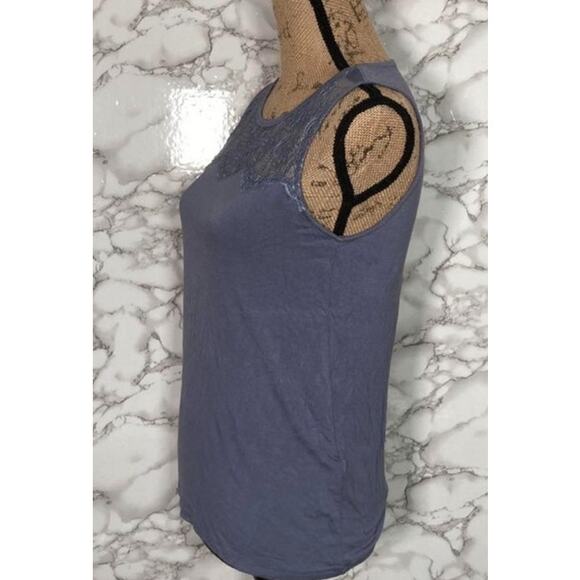 Banana Republic Womens Lace Smokey Blue Gray Sleeveless Tank Top Size XS - Picture 2 of 11